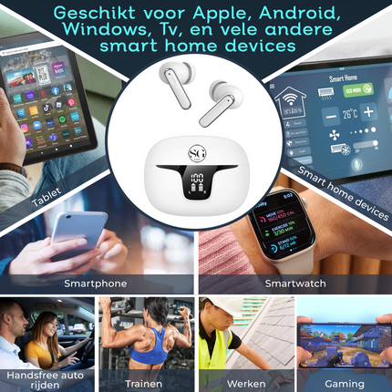 Smartgoodz Novabeats Wireless Earbuds - 40 Hours Playtime,ENC ANC Ergonomic Design and 9D Surround Sound 