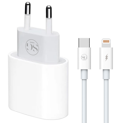 Smartgoodz USBC Adapter 25Watt - Fast Charger Universal Incl. USBC/Lightning cable 1m suitable for Apple devices