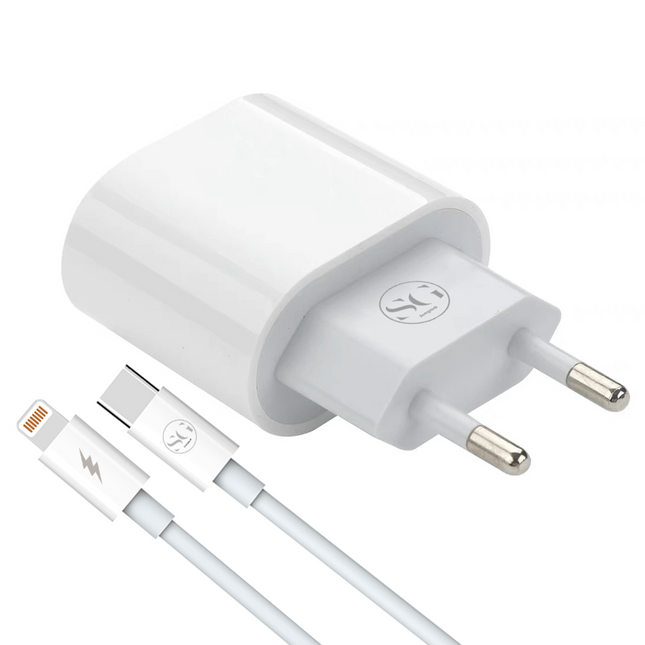 Smartgoodz USBC Adapter 25Watt - Fast Charger Universal Incl. USBC/Lightning cable 1m suitable for Apple devices