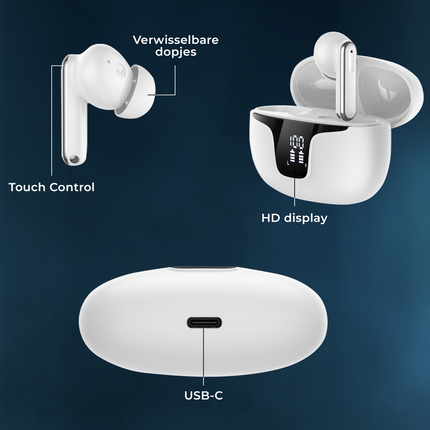Smartgoodz Novabeats Wireless Earbuds - 40 Hours Playtime,ENC ANC Ergonomic Design and 9D Surround Sound 