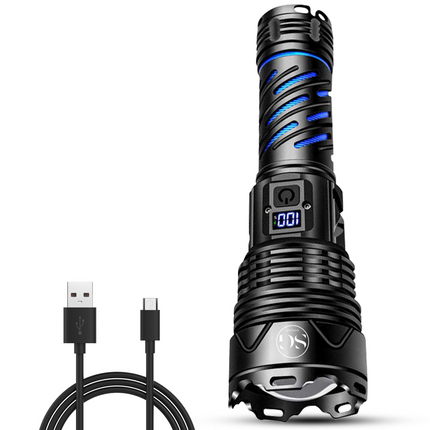 Smartgoodz Military Flashlight LED White laser - 3500 Lumen, USB-C Rechargeable with 800 Meter Range
