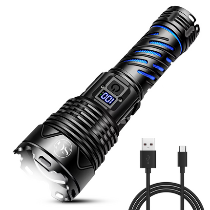 Smartgoodz Military Flashlight LED White laser - 3500 Lumen, USB-C Rechargeable with 800 Meter Range